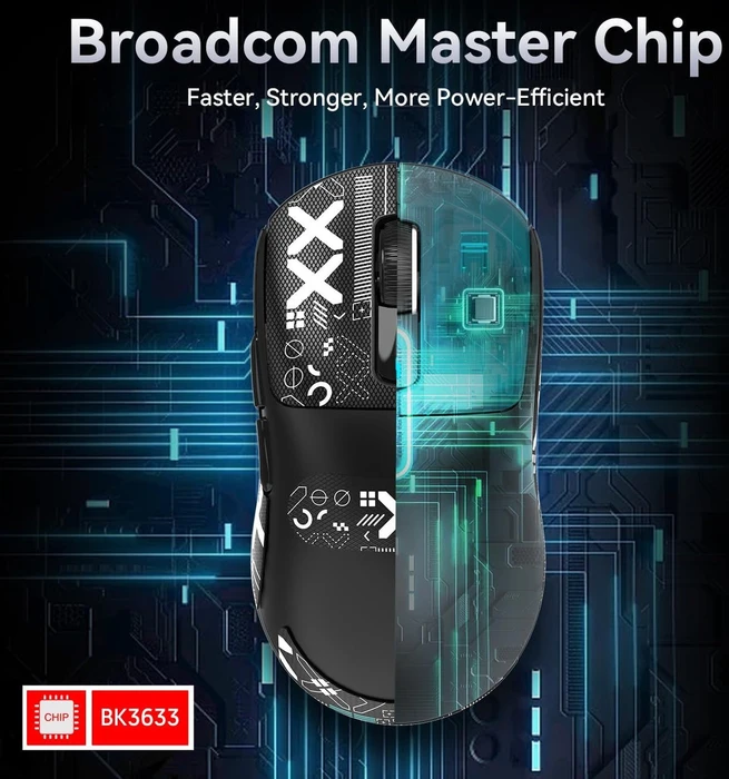 Attack Shark X3 Wireless Gaming Mouse schwarz, inkl. Grip Tape, USB/Bluetooth