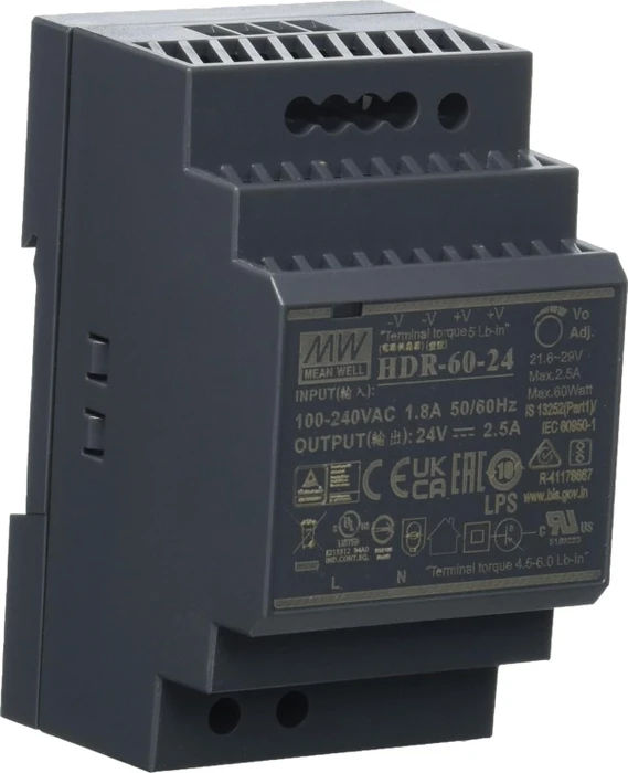 Mean Well Schaltnetzteil, Hutschiene, 60W, 24V, 2.5A
