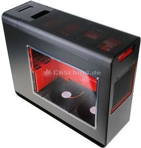 SilverStone Fortress FT02 schwarz/rot, Acrylfenster