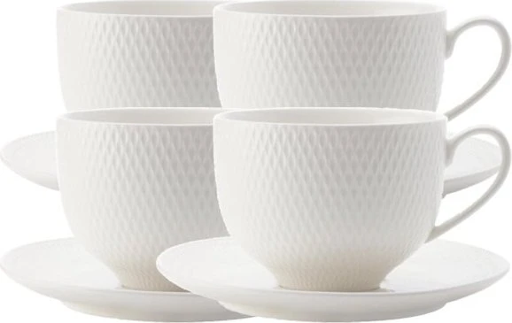 Maxwell & Williams Diamonds Tasse mit Untertasse, 2-tlg.