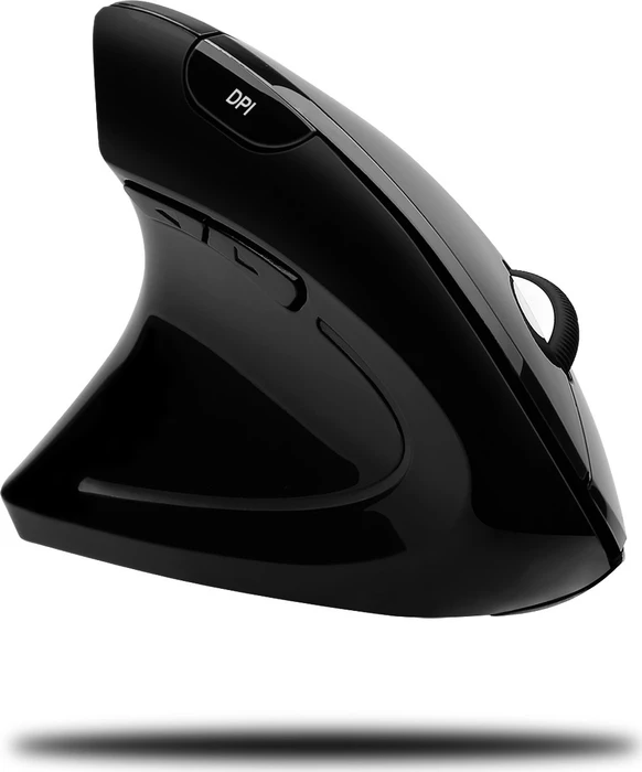 Adesso iMouse E90 Wireless Vertical Ergonomic Mouse schwarz, Linkshänder, USB
