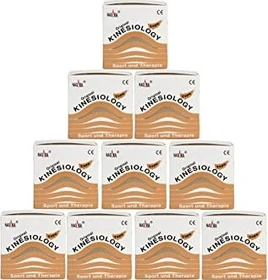 Nasara Kinesiology Tape Rolle 5cm x 5m beige, 10 Stück