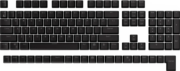 Endorfy PBT Keycaps, Kunststoff (PBT) Double-Shot, schwarz, 124 Tasten, ANSI-US