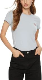 Guess Stretch Logo-Dreieck T-Shirt kurzarm grün (Damen)