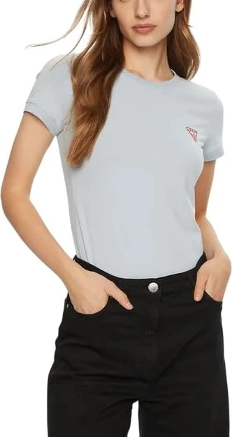 Guess Stretch Logo-Dreieck T-Shirt kurzarm grün (Damen)
