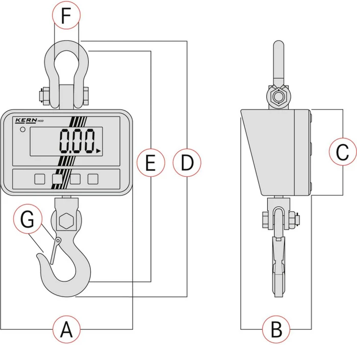 Kern HCD 100K-2, Hängewaage, 150kg, 50g