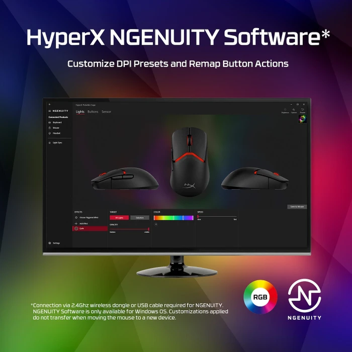 HP HyperX Pulsefire Saga 8K schwarz, USB/Bluetooth