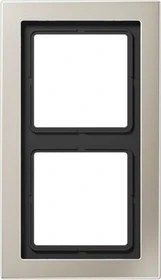 Jung Serie LS-design Rahmen Metallausführung 2-fach, edelstahl