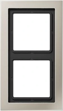 Jung Serie LS-design Rahmen Metallausführung 2-fach, edelstahl