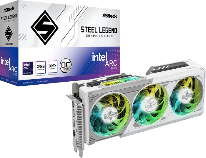 ASRock Arc B580 Steel Legend 12GB OC, B580 SL 12GO, 12GB GDDR6, HDMI, 3x DP