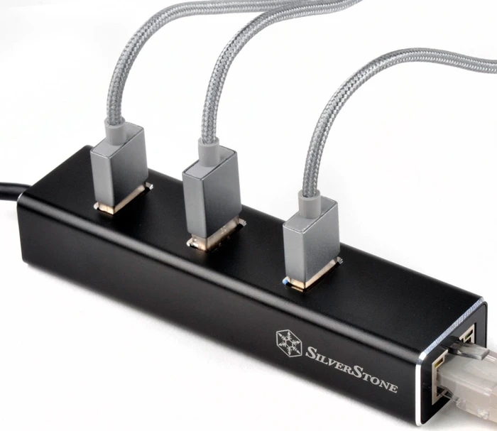 SilverStone EP04 Hub, LAN-Adapter, RJ-45, USB-A 3.0 [Stecker]