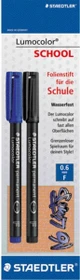 Staedtler Lumocolor 318 permanent schwarz/blau, 2er-Set