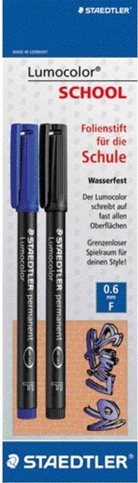 Staedtler Lumocolor 318 permanent schwarz/blau, 2er-Set