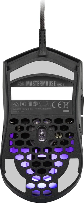 Cooler Master MasterMouse MM711 RGB Gaming Maus schwarz glänzend, USB