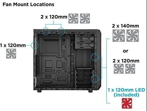 Corsair Carbide Series SPEC-01 Blue LED, Acrylfenster