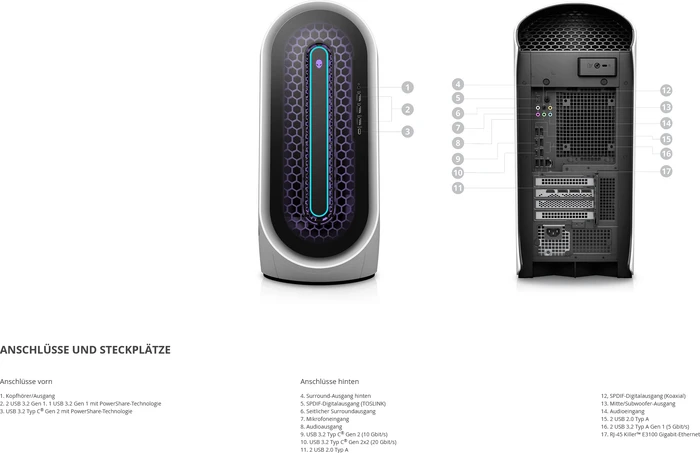Dell Alienware Aurora R13, Lunar Light, Core i7-12700KF, 16GB RAM, 1TB SSD, GeForce RTX 3080