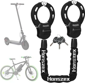 Honszex Electric Scooter Handschellen Kettenschloss, Schlüssel schwarz