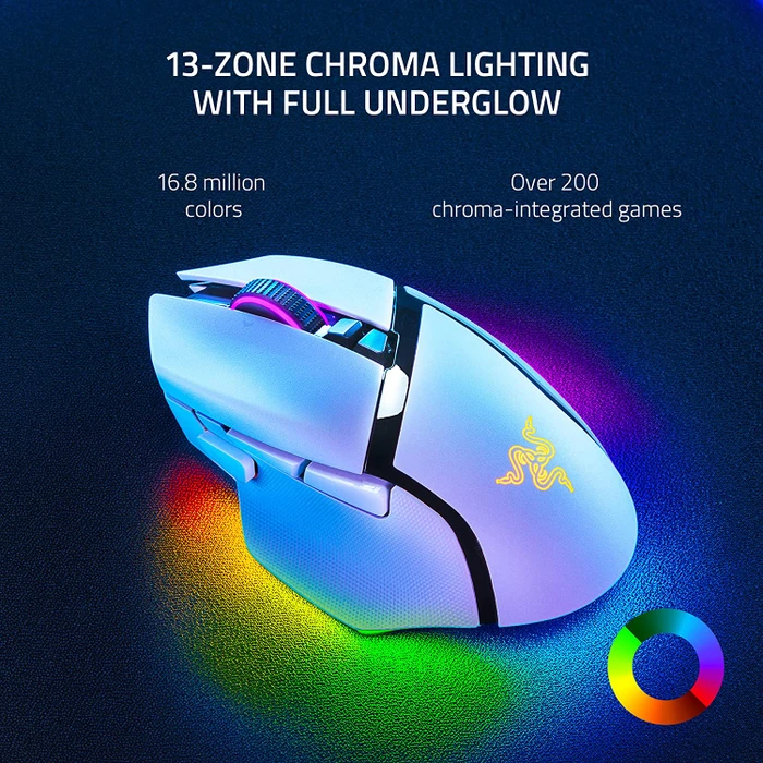Razer Basilisk V3 Pro Mercury White, USB/Bluetooth