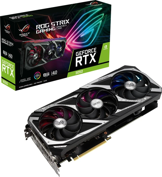 ASUS ROG Strix GeForce RTX 3050, ROG-STRIX-RTX3050-8G-GAMING, 8GB GDDR6, 2x HDMI, 3x DP