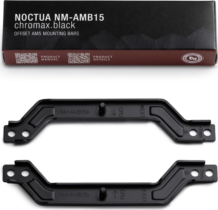 Noctua NM-AMB15 chromax.black offset mounting bars, Sockel AM5/AM4