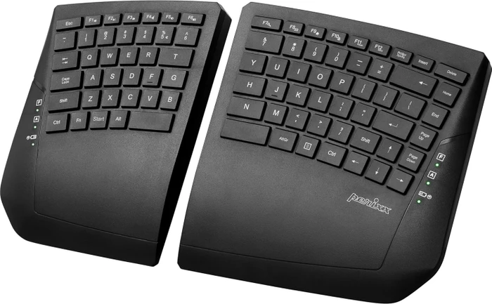 Perixx Periboard-624B Wireless Ergonomic Split Keyboard, TKL, schwarz, US