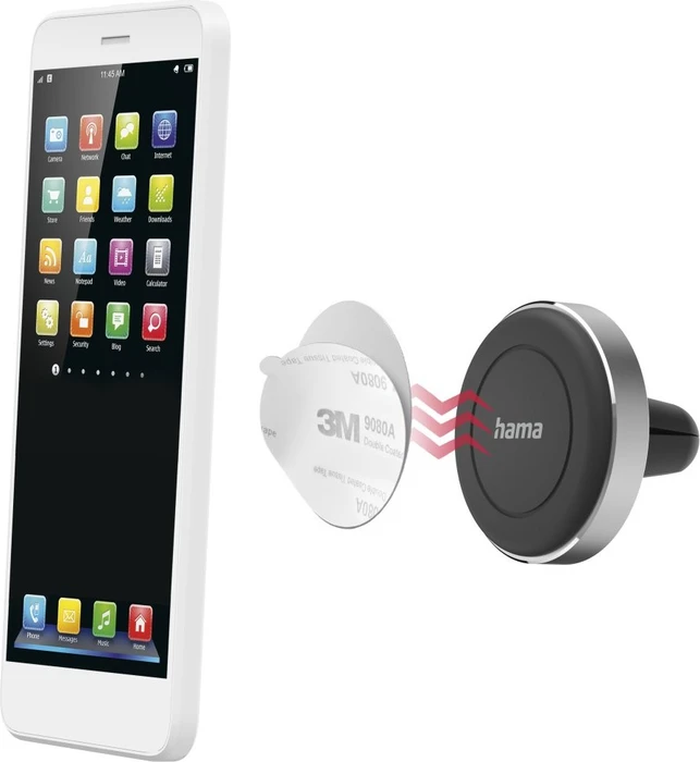Hama Auto-Handyhalterung Magnet für Lüftung 360 Grad drehbar universal Alu