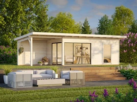 Palmako Andrea 17.1m²+7.9m² Slide Plus Gartenhaus natur
