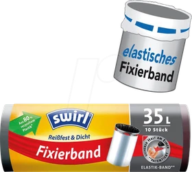 Swirl Fixierband Müllbeutel 35l,  10 Stück