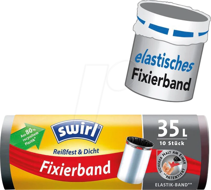 Swirl Fixierband Müllbeutel 35l, 10 Stück