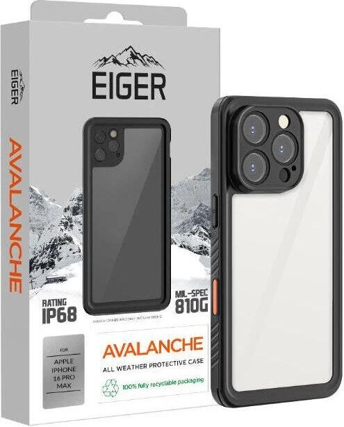 Eiger Avalanche Case für Apple iPhone 16 Pro Max schwarz/transparent