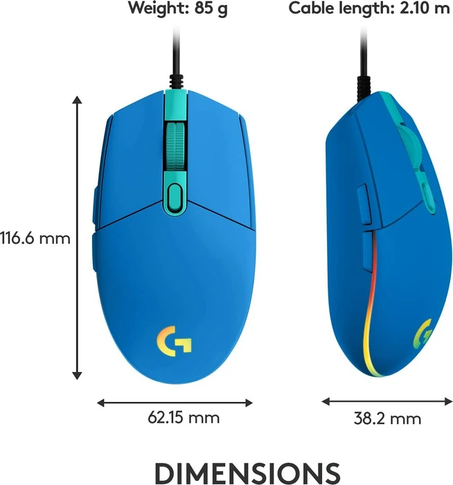 Logitech G203/G102 Lightsync blau, USB