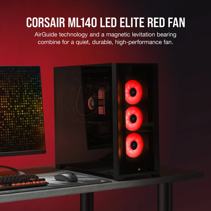 Corsair ML Series ML140 LED Elite Red, schwarz, 140mm