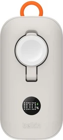 Belkin BoostCharge Pro Powerbank 10K mit Apple Watch-Ladegerät sand