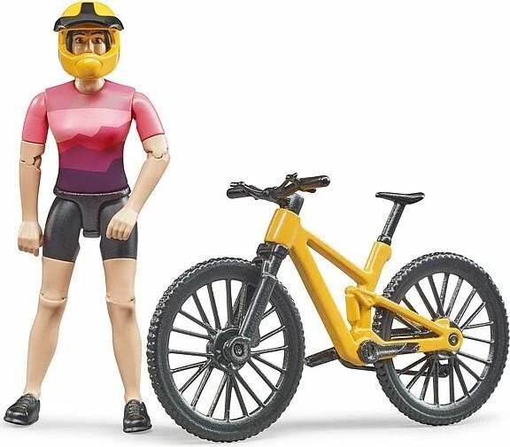 Bruder bworld - Figurenset Mountainbike mit Radfahrerin