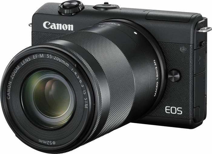 Canon EOS M200 schwarz mit Objektiv EF-M 15-45mm 3.5-6.3 IS STM und EF-M 55-200mm 4.5-6.3 IS STM