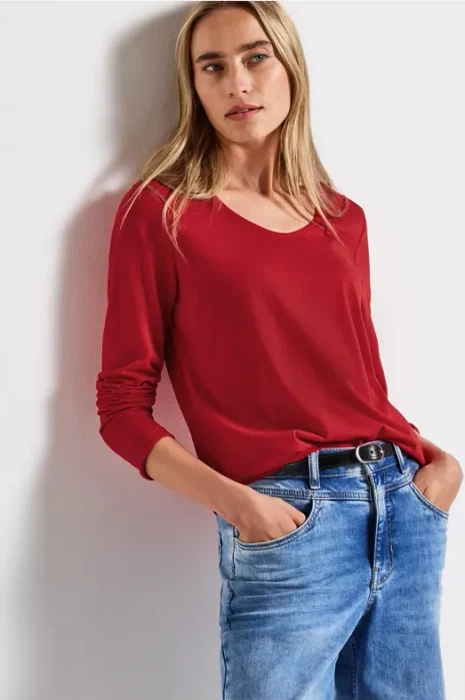 Street One Unifarbe Sweatshirt racing red (Damen)