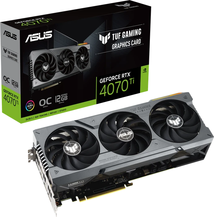 ASUS TUF Gaming GeForce RTX 4070 Ti OC, TUF-RTX4070TI-O12G-GAMING, 12GB GDDR6X, 2x HDMI, 3x DP