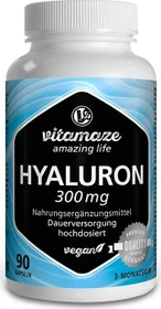 Vitamaze Hyaluronsäure 300mg hochdosiert vegane Kapseln, 90 Stück