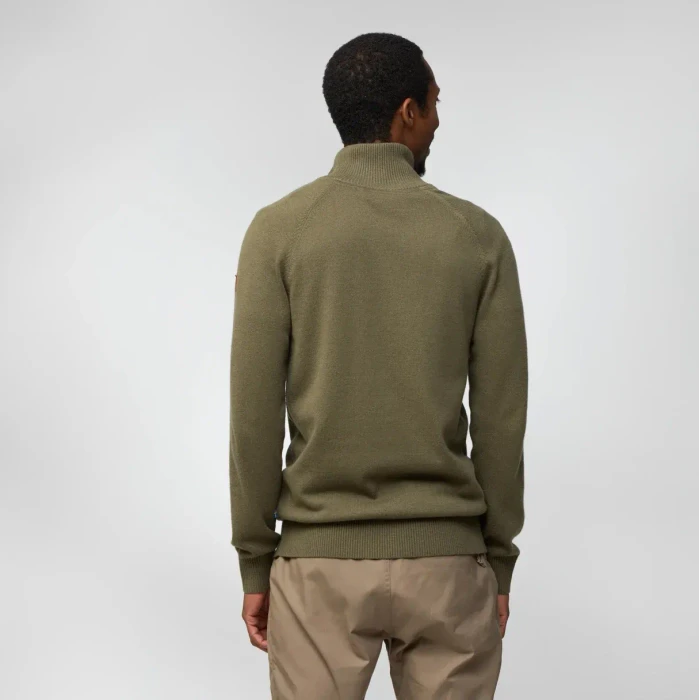 Fjällräven Övik Lite Half Zip Strickpullover laurel green (Herren)