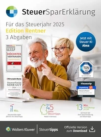 Akademische Arbeitsgemeinschaft SteuerSparErklärung für Rentner & Pensionäre 2026, ESD (deutsch) (PC/MAC)