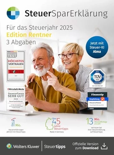 Akademische Arbeitsgemeinschaft SteuerSparErklärung für Rentner & Pensionäre 2026, ESD (deutsch) (PC/MAC)