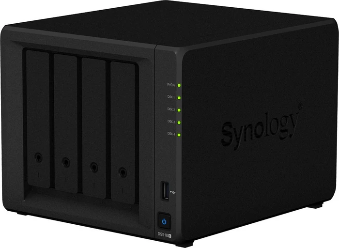 Synology DiskStation DS918+, 4GB RAM, 2x RJ-45 1000Base-T, 2x USB-A 3.0