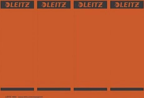 Leitz selbstklebende Ordner-Rückenschilder kurz/breit, rot, 25 Blatt/100 Stück