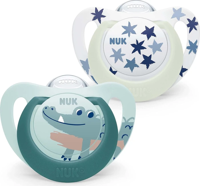 NUK Signature Night Schnuller, Silikon, 6-18M, 2er-Pack