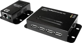 LogiLink Cat.5 Extender, schwarz, 4x USB-A 2.0, RJ-45, USB-B 2.0 [Buchse] (UA0252)