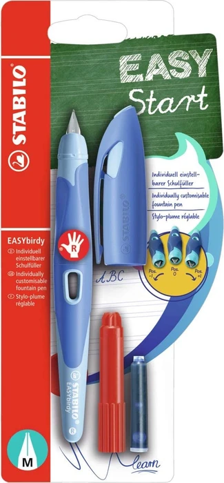 STABILO EASYbirdy Pastel hellblau/blau, rechte Hand, mittel, Blister