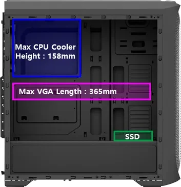 Zalman N5 MF, schwarz, Glasfenster