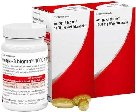 biomo pharma Omega-3 biomo 1000mg Weichkapseln, 56 Stück