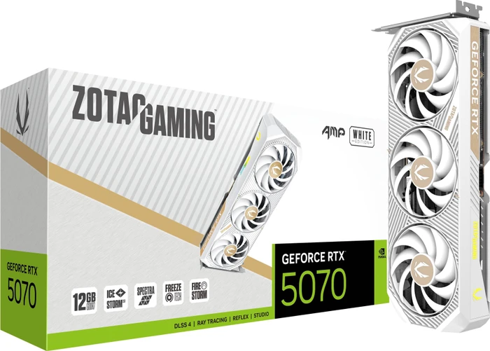 Zotac Gaming GeForce RTX 5070 AMP White Edition, 12GB GDDR7, HDMI, 3x DP