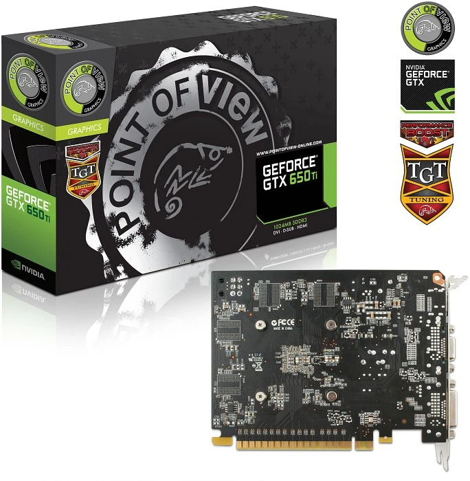 Point of View GeForce GTX 650 Ti Boost, 1GB GDDR5, VGA, DVI, HDMI